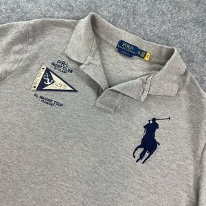 Polo Ralph Lauren Mens XL Gray Cotton Polo Shirt Classic Prep